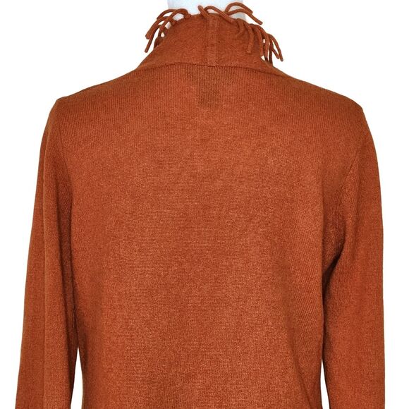 Fenn Wright Manson Cashmere Fringe Cardigan Orange Open Front Women's Medium - Picture 5 of 10